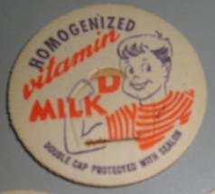 Unused Vintage Dairy Homogenized Vitamin D Milk Bottle Caps ~Little Boy ~Unique - £3.85 GBP