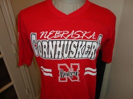 Vtg 90&#39;s Red Nebraska Cornhuskers GTS Cotton NCAA Jersey Shirt Youth L (... - £19.38 GBP