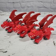 Imaginext Mattel 2012 Red Dragon Lot of 3 Figures  - $19.79