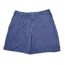 White Stag Shorts Womens 10 Blue Bermuda High Rise Button Plaid Cotton P... - £14.41 GBP