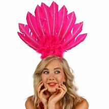 Showgirl Headdress - Pink Feather - $10.71