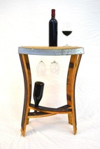 Wine Barrel Side Tasting Table - Rettangolo - Made from retired CA wine ... - $599.00