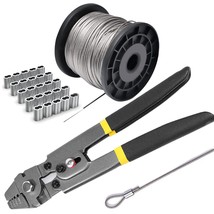 Wire Rope Crimping Tool Kit, With 1/16-304 Stainless Steel Cable 165 Ft (7X7 ... - £61.46 GBP