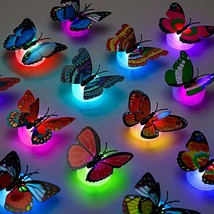 3D Led Butterfly Decoration Night Light Sticker Single And Double Wall Light For - £18.43 GBP