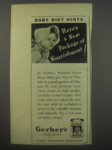 1943 Gerber&#39;s Baby Food Ad - Baby diet hints here&#39;s a neat package - £14.78 GBP