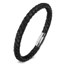 Chain Bracelet Men Genuine Leather Bracelets Leather Bracelet for women Male Mag - £13.42 GBP