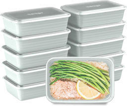 Bentgo® Prep 1-Compartment Containers - 20-Piece Meal Prep Kit: 10 Trays &amp; 10 Li - £13.67 GBP