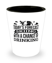 Today&#39;s Forecast skiing With A Chance Of Drinking Funny Shit Glass Gift ... - $12.95