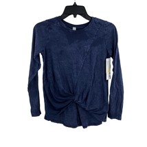 Zella Girls Blue Knot Front Long Sleeve Tee Size Large 10-12 New - £12.37 GBP