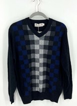 KAKA Mens Wool Sweater Size CN 170/92A (US Small) Black Blue Gray Checke... - £38.95 GBP