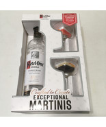 Ketel one empty vodka bottle with limited edition martini glasses still ... - $52.42
