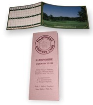 Hampshire Country Club Dowagiac, Michigan 1990’s Brochure Pamphlet &amp; Sco... - £3.82 GBP
