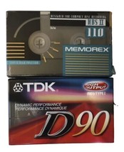 Vintage Sealed Blank Cassette Tape Lot TDK D90 &amp; Memorex HBX II 110 - $16.00