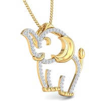 1Ct Round Cut Lab Created Diamond Women Elephant Pendant 14K Yellow Gold Plated - £109.66 GBP