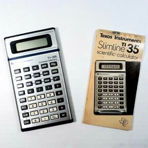 Vintage Texas Instruments Slimline TI-35 Calculator Instruction Book PAR... - $38.02