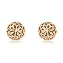 Carissima 9 ct Rose Gold 10 mm Diamond Cut Filigree Dome Stud Earrings  - $622.00