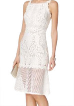 Jax Womens White Lace Midi Dress Color White Size 4 - £93.61 GBP