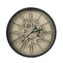 18&quot; Black and Ivory Vintage Gear Industrial Wall Clock - $482.85