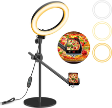 Selfie Ring Light with Stand and Phone Holder,Overhead Phone Mount with 10.5&quot; Ri - £56.00 GBP