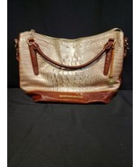 Brahmin Elaine Clay Caye Pecan Brown Embossed Leather Satchel Shoulder B... - €174,53 EUR