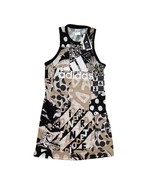 ADIDAS Tank Dress Womens Farm Rio All Over Print Black Beige Cougars Siz... - £27.21 GBP