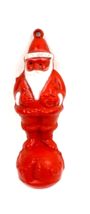 Vintage Irwin Christmas Santa Celluloid Ornament Figure Standing Holly Ball 4&quot; - $40.00