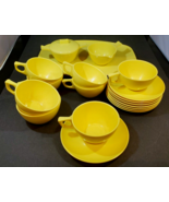 Vintage Stetson Melmac Dinnerware 20 Yellow Dishes, Tea/Coffee Serving Set - £63.31 GBP