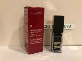 Clarins Instant Light Lip Comfort Oil #08 Blackberry, .1 OZ NIB - £10.35 GBP