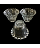 Vintage Clear Glass 3 Dessert Serving Bowls Scalloped Edge - Stamped KIG - $34.97 CAD