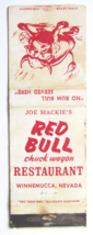 Red Bull Chuck Wagon Restaurant - Winnemucca, Nevada 20 Strike Matchbook Cover - £1.36 GBP