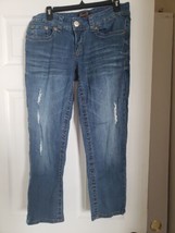 Seven7 Jeans Womens Distressed embellished Denim Blue Jeans Sz 10  30x26 - £13.29 GBP