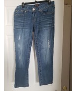 Seven7 Jeans Womens Distressed embellished Denim Blue Jeans Sz 10  30x26 - £13.40 GBP