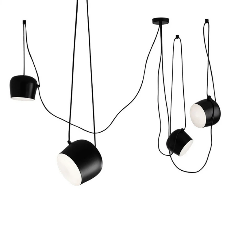Black Drum Pendant Lamp Ceiling LED Hanglamp Spider Industrial Pendant Lights - £33.78 GBP+
