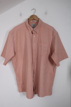 LL Bean 18 Reg Orange Wrinkle Resistant Distressed Oxford Shirt Top 215174 - £15.67 GBP