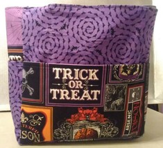 skull poison potion owl skeleton spider bats halloween purple purse project bag  - £29.78 GBP