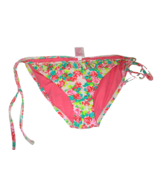 Xhilaration Swimsuit Bikni Thong Bottom Size Petite PS Pink Floral Ruffl... - £8.67 GBP