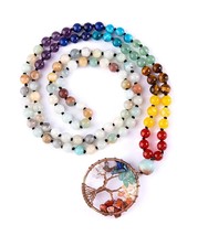 108 Mala Beads Bracelet - 7 Chakra Tree of Life Real - £55.76 GBP