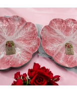 2 Sets NEW Primrose Melamine Pink Cabbage Leaf Plates 11&quot; Set of 4   - 8... - $1,212.68 MXN