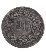 1851-BB Switzerland 20 Rappen Billon KM #7 VF Condition - $6,707.49 MXN