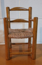 Cute Wood Ladder Back Doll Chair Vintage Woven Seat Classic Look - £19.97 GBP