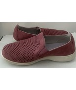 Aravon Lia Shoes Womens 7.5 Pink Leather Slip On Casual Washable Sneakers - €25,45 EUR