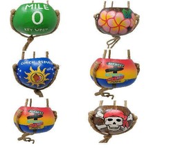 1 Hand Painted Pirate Key West Mile 0 Southernmost Hanging Coconut Shell Planter - $9.95+
