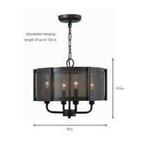 World Imports Wi 8949 Xena 4 Light 16 Wide Drum Chandelier With Metal - £107.89 GBP