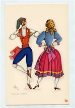  TAP Menu Postcard Transportes Aereos Portugueses Dances of Portugal Fan... - $17.82