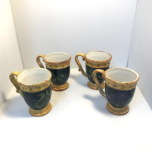 Raymond Waites Certified International Pompeii Coffee Mugs Fruit Design Set of 4 - £18.16 GBP