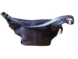 Fossil Classic Satchel Handbag Mini Purse Brown Leather Key 90s - $27.78