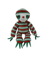 Build A Bear Sloth Plush Peppermint Twist 18&quot; Stuffed Toy Red Green Stri... - $9.89