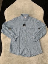 New Spier &amp; Mackay Mens Blue Button Down Slim Cotton Shirt Size XL - $35.62