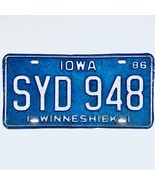 1986 United States Iowa Winneskiek County Passenger License Plate SYD 948 - £17.22 GBP