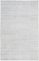 8' X 10' White And Silver Striped Hand Woven Area Rug - €1.203,11 EUR